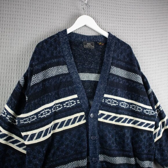 Sears Mens Store Knit Cardigan Vintage 1990s - Picture 7 of 8